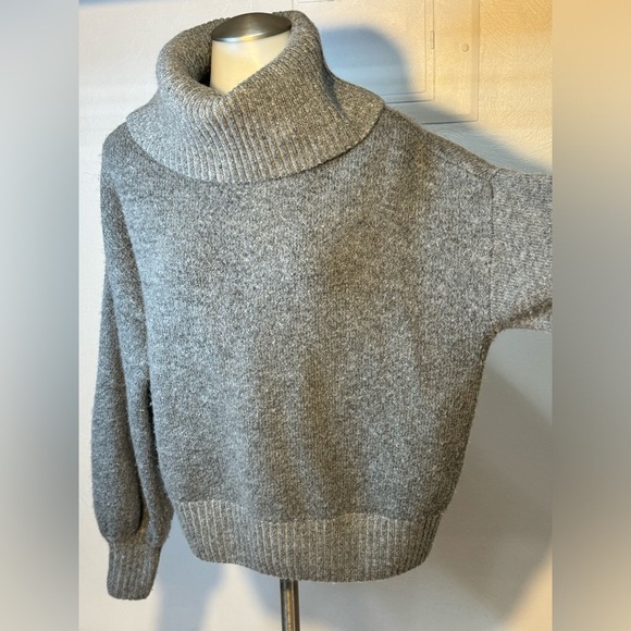 Small cowl neck oversized turtleneck warm gray express X negin mirsalehi sweater - Picture 9 of 10